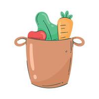 bolsa con verduras vector