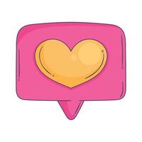 speech bubble with heart vector