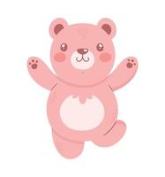 beauty pink bear teddy vector