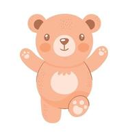 stuffed brown bear teddy vector