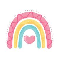 rainbow fairytale with heart vector