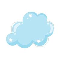 cloud sky with stars vector