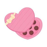 chocolates in heart box vector