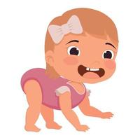 little baby girl crawling vector