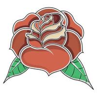 rose old school tattoo vector