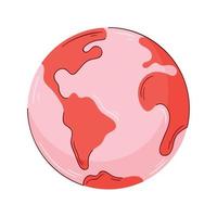 pink world planet earth vector