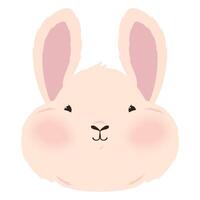 head rabbit farm animal vector