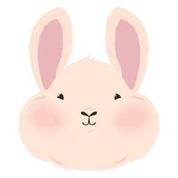 head rabbit farm animal vector