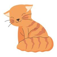 cute little cat yellow vector