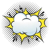 cloud effect pop art style vector