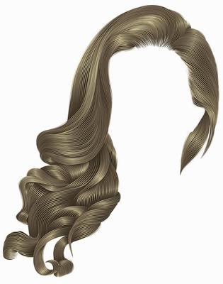 woman trendy long curly blond brownhairs wig. retro style.