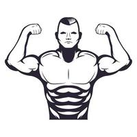 strong man bodybuilder vector