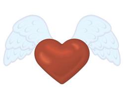 heart love with wings vector