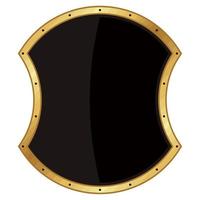 black shield with golden frame vector