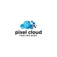 pixel cloud logo icon vector isolated
