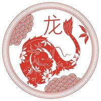 dragon chinese zodiac emblem vector