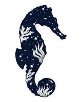 seahorse surreal sea life vector