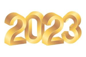 golden 2023 new year numbers vector