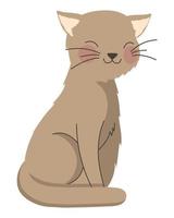 cute little cat beige vector