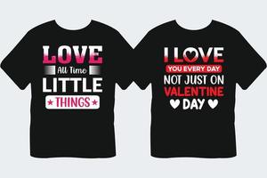 Valentine's day typography t-shirt design bundle. vector