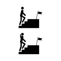 iconos de escalera de éxito aislados en blanco vector