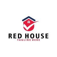 vector de icono de logotipo de casa roja aislado