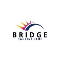 vector de icono de logotipo de puente de brillo aislado