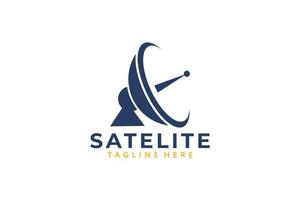 vector de icono de logotipo de satélite aislado