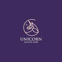 vector de icono de logotipo de unicornio aislado