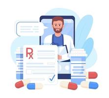 Online appointment with doctor flat concept vector illustration. Internet medicine service. Editable 2D cartoon character on white for web design. Creative idea for website, mobile, presentation