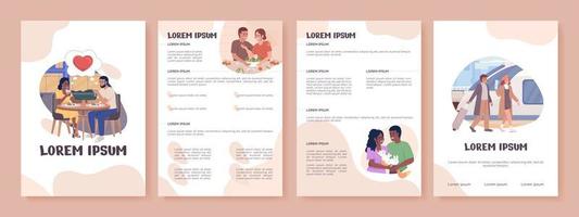 Relationship building flat vector brochure template. Booklet, leaflet printable flat color designs. Editable magazine page, reports kit with text space