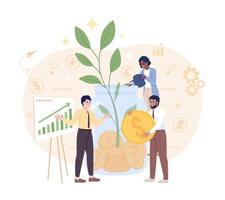 Financial growth flat concept vector illustration. Business success. Editable 2D cartoon characters on white for web design. Good investment creative idea for website, mobile, presentation