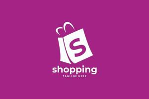 shopping logo bag icon vector isolated