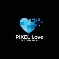 love pixel logo icon vector isolated