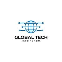 vector de icono de logotipo de tecnología global aislado