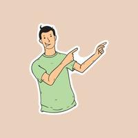 man is pointing with two fingers 01 vector