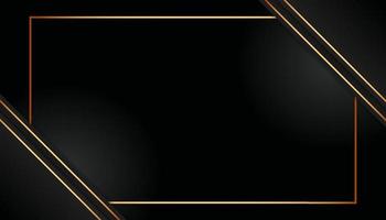 Modern luxury abstract background with glowing golden line elements. Beautiful geometric shapes on black background. vector