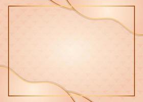 Modern luxury abstract background with golden line elements glowing pattern. Elegant curve geometric shapes on pink gold background. Vectorfor design vector