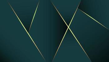 modern luxury abstract background with glowing golden line elements .Beautiful geometric shapes on an elegant green gradient background. vector