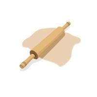 rolling pin vector illustration. a tool for grind flour to make cake. bakery equipment.