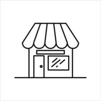 icono de la tienda. signo y símbolo del mercado moderno. ilustración vectorial de comestibles. vector
