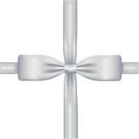 Vector illustration of a white bow with a ribbon, realism.