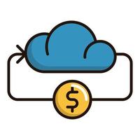Online money icon, suitable for a wide range of digital creative projects. Happy creating. vector