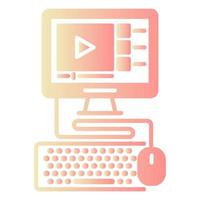 icono de lecciones en video, adecuado para una amplia gama de proyectos creativos digitales. feliz creando. vector