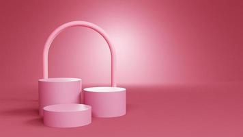 3D modern pink podium background for product display background photo