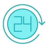 Icono de 24 horas, adecuado para una amplia gama de proyectos creativos digitales. feliz creando. vector