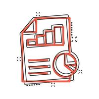 Financial statement icon in comic style. Document cartoon vector illustration on white isolated background. Report splash effect business concept.