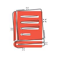 Document book icon in comic style. Paper sheet cartoon vector illustration on white background. Notepad document splash effect business concept.