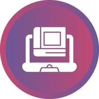 Online Learning Glyph Round Circle Icon vector