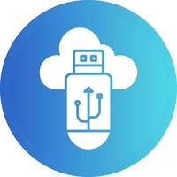 icono de vector de nube usb